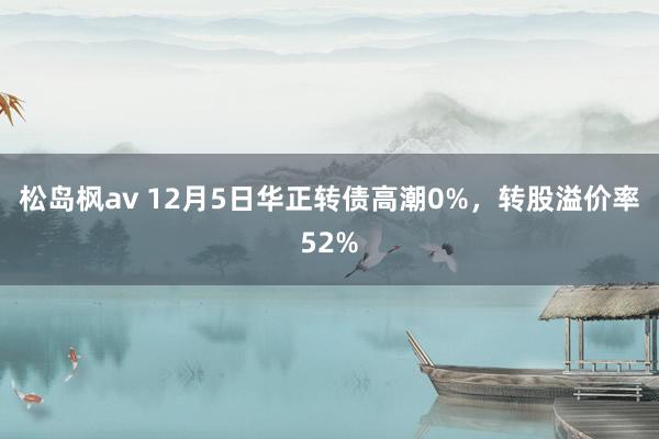 松岛枫av 12月5日华正转债高潮0%，转股溢价率52%