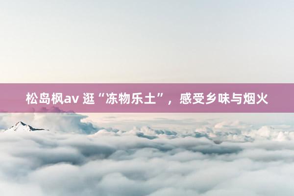 松岛枫av 逛“冻物乐土”，感受乡味与烟火