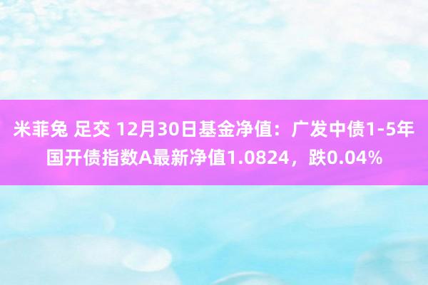 米菲兔 足交 12月30日基金净值：广发中债1-5年国开债指数A最新净值1.0824，跌0.04%