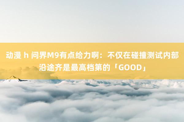 动漫 h 问界M9有点给力啊：不仅在碰撞测试内部沿途齐是最高档第的「GOOD」
