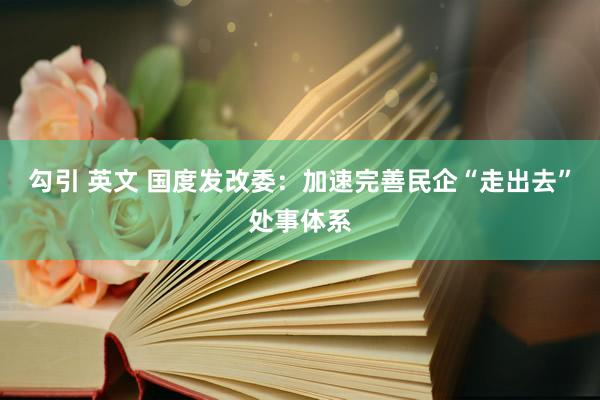 勾引 英文 国度发改委：加速完善民企“走出去”处事体系